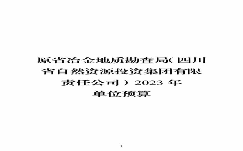 原省冶金地质勘查局（Z6尊龙凯时有限责任公司）2023 年单位预算